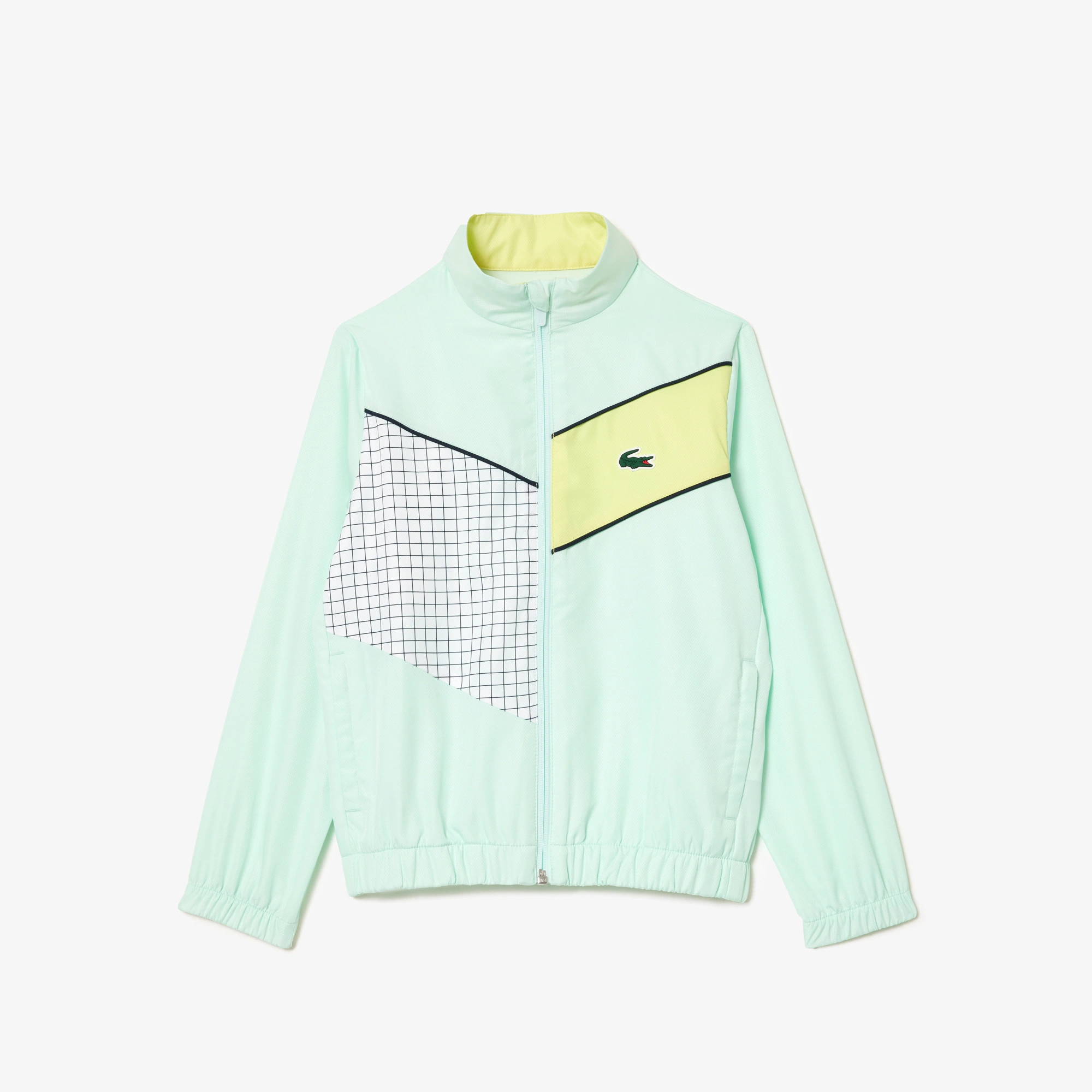 Lacoste Trainingspak Stretchstof Colorblock Groen Wit Felgeel