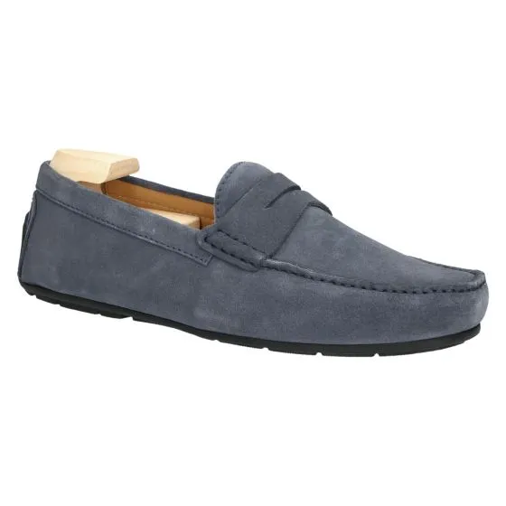 L'Atelier Tropezien Martin Mocassin jeans blue suede