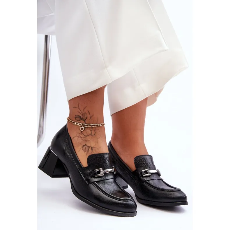 Lemar Comfortabele Damira Zwart Leren Pumps