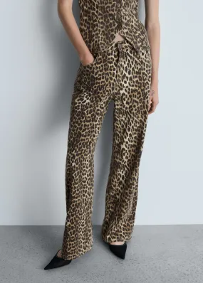 Leo straight high-rise leopard jeans