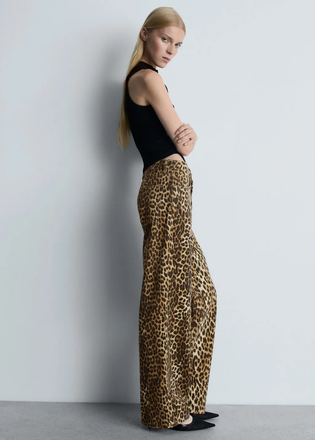 LEO STRAIGHT HIGHRISE LEOPARD JEANS