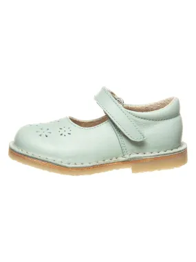 Leren ballerina's met bandje turquoise