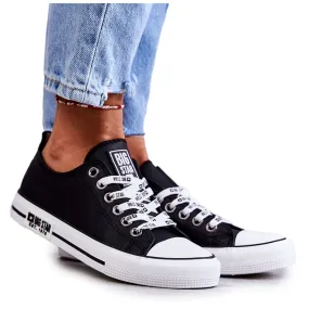 Leren damessneakers Big Star KK274096 Zwart