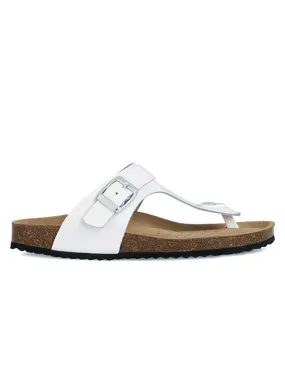 Leren teenslippers "Brionia" wit