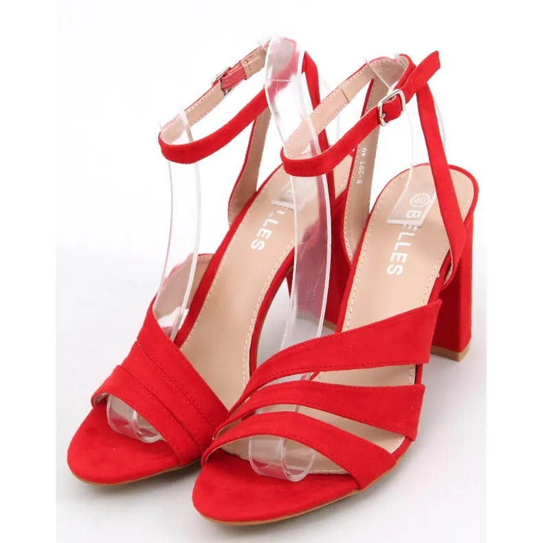 Leslie Rode sandalen met hak rood