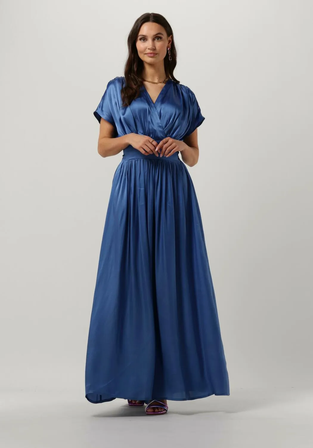 lichtblauwe semicouture maxi jurk blondie