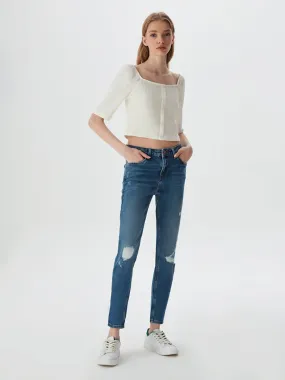Lina Mid Waits Ripped Jeans Broek