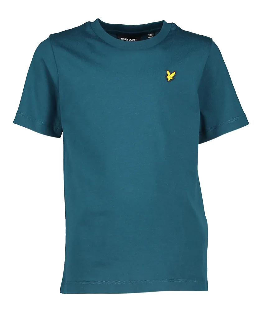 LYLE & SCOTT PETROL BLAUWE TSHIRT MET MERKLOGO   WINTER '24