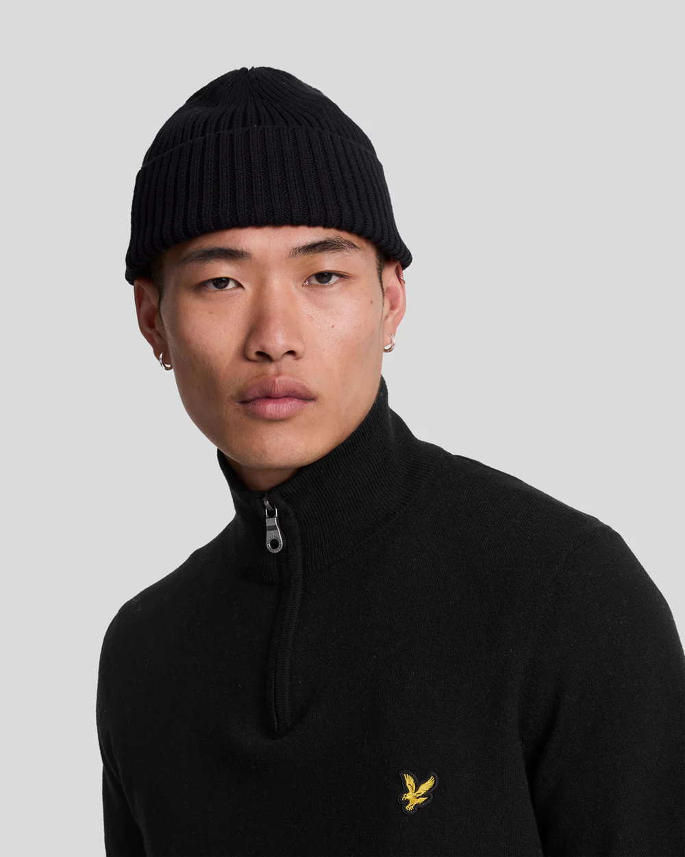 LYLE&SCOTT TRUI HALF ZIP KN2112VC  Z865 JET BLACK
