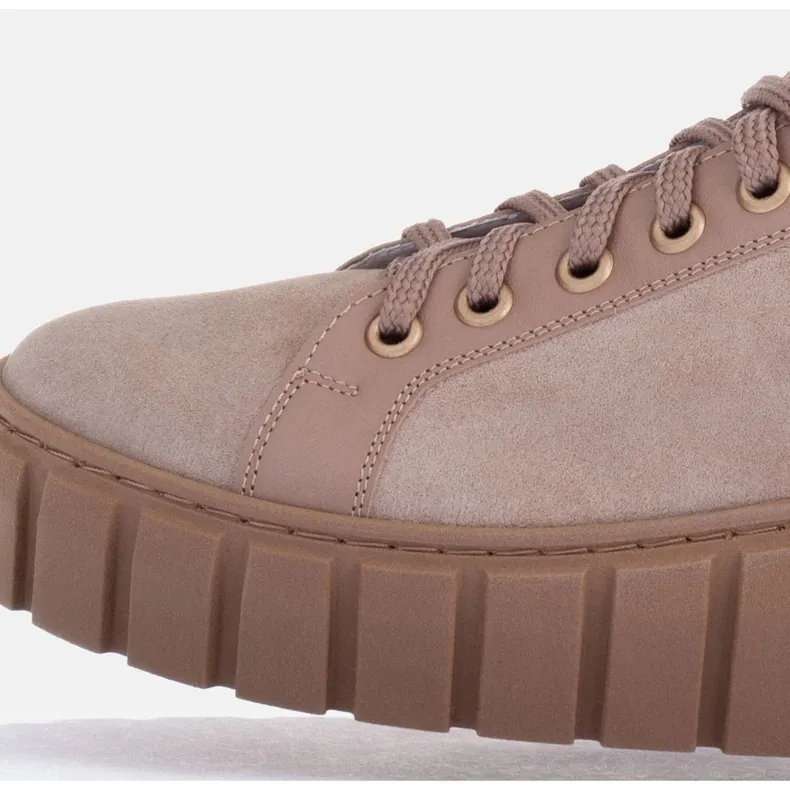 Marco Shoes Toenemende sneakers met een dikkere onderkant beige