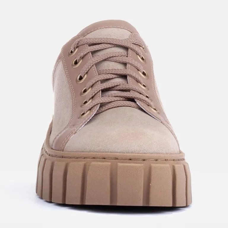 Marco Shoes Toenemende sneakers met een dikkere onderkant beige