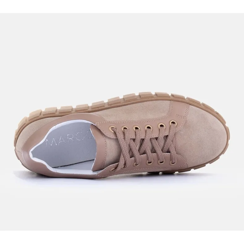 Marco Shoes Toenemende sneakers met een dikkere onderkant beige