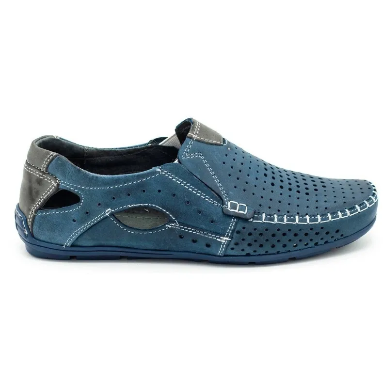 Mario Pala Herenschoenen mocassins 901 zomer marineblauw