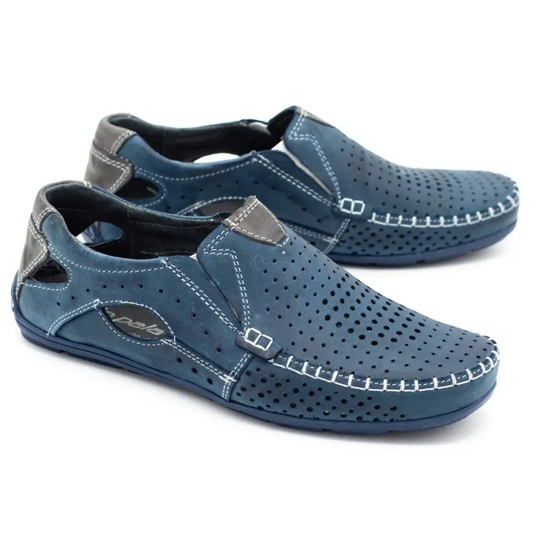 Mario Pala Herenschoenen mocassins 901 zomer marineblauw