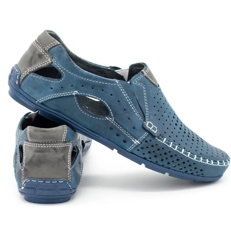 Mario Pala Herenschoenen mocassins 901 zomer marineblauw