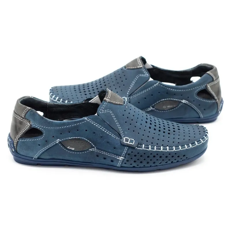 Mario Pala Herenschoenen mocassins 901 zomer marineblauw