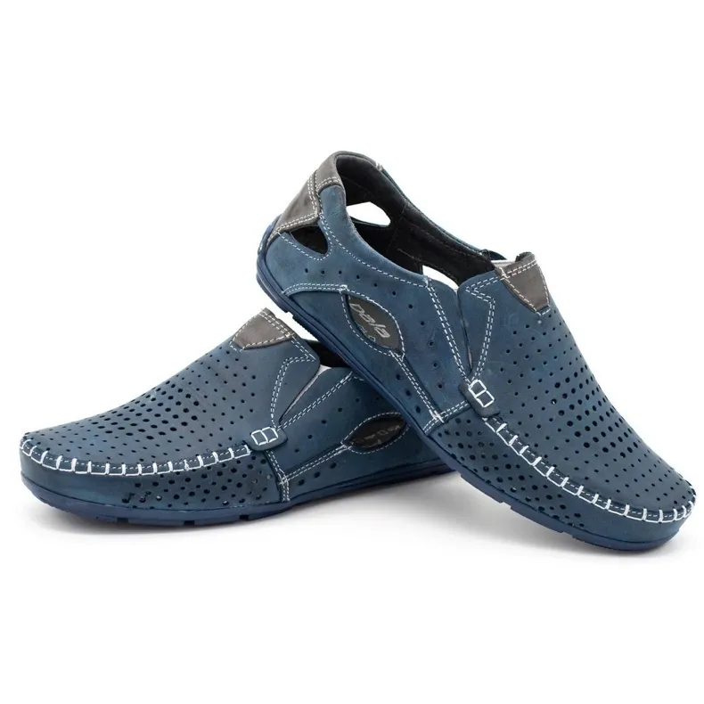 Mario Pala Herenschoenen mocassins 901 zomer marineblauw