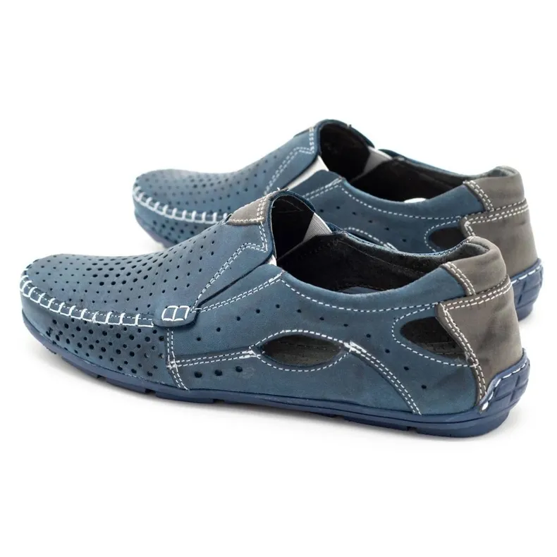 Mario Pala Herenschoenen mocassins 901 zomer marineblauw