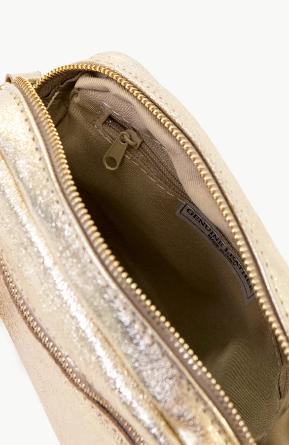 Metallic Tas Leer Goud