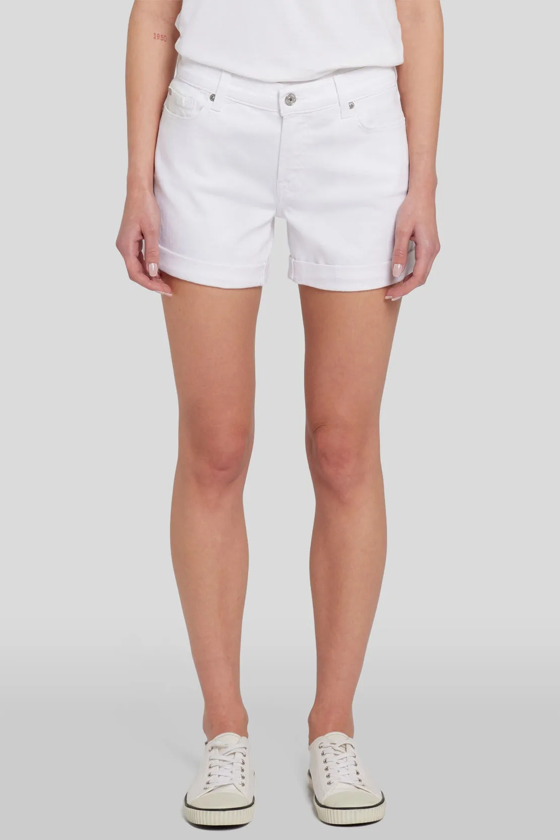   MID ROLL SHORTS SIMPLY WHITE 