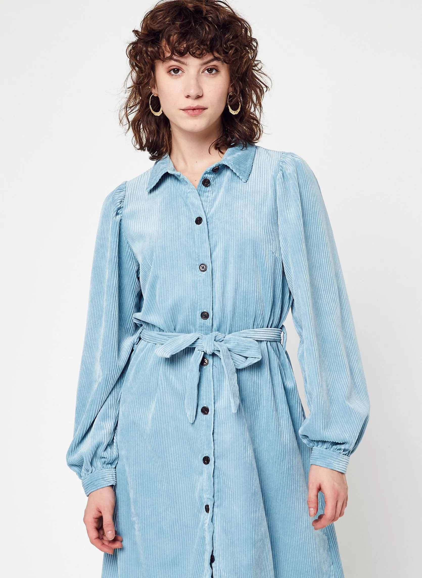      MOSS COPENHAGEN ILIVIA JEPPI SHIRT DRESS  BLAUW   