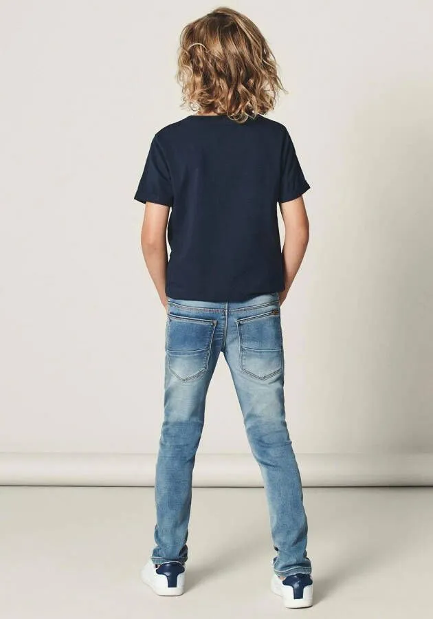 Name it KIDS slim fit jeans NKMTHEO light blue denim Blauw Jongens Jog denim 104