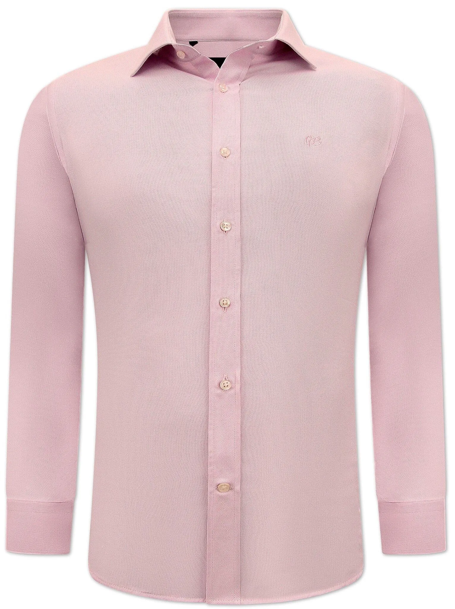 NETTE OXFORD HEMD VOOR MANNEN  SLIM FIT STRETCH  ROZE