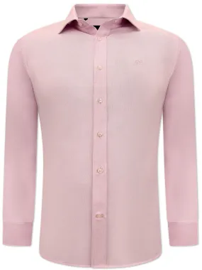 Nette Oxford Hemd voor Mannen - Slim Fit Stretch - Roze