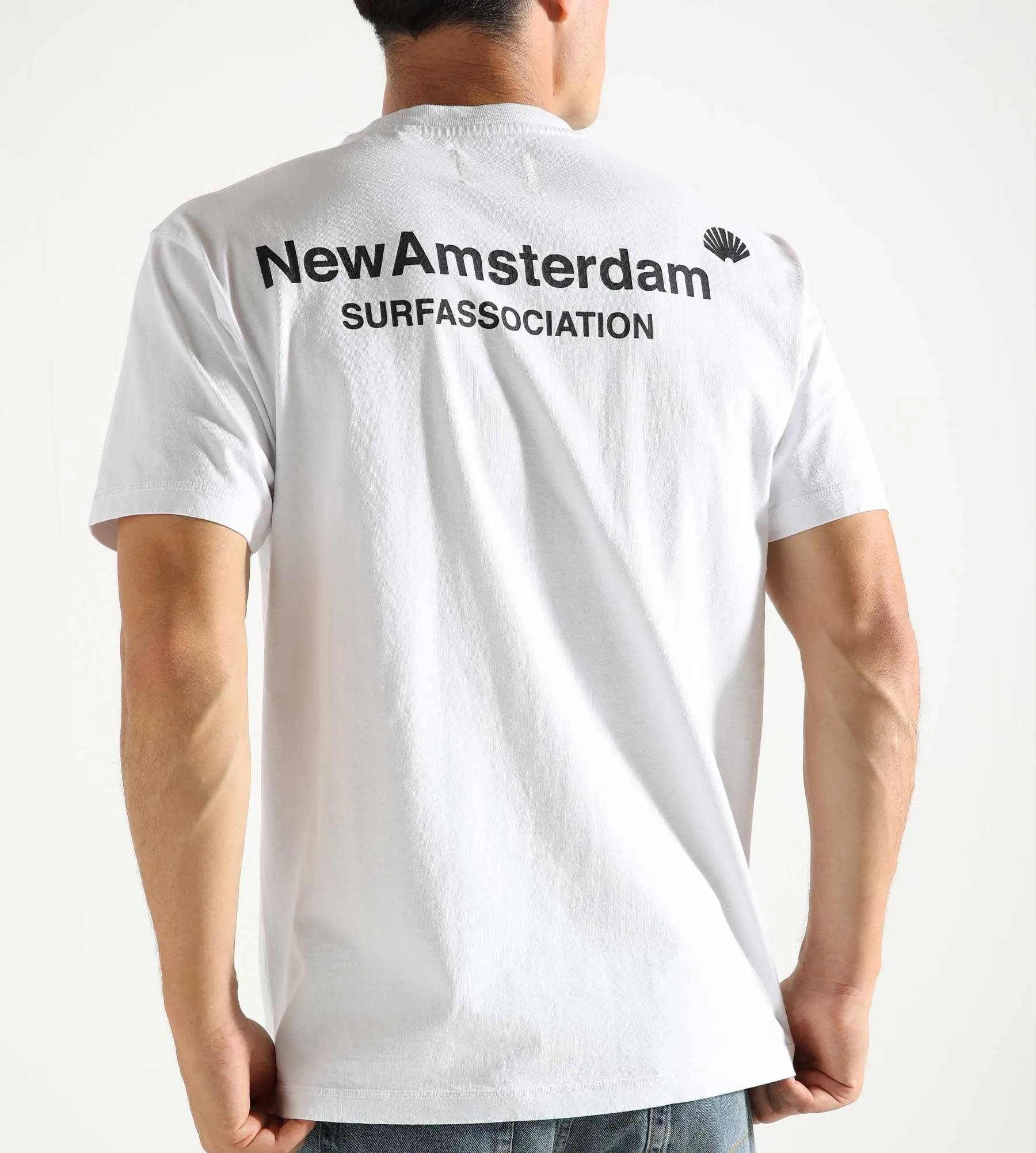 New Amsterdam Surf Association Logo Tee White Black