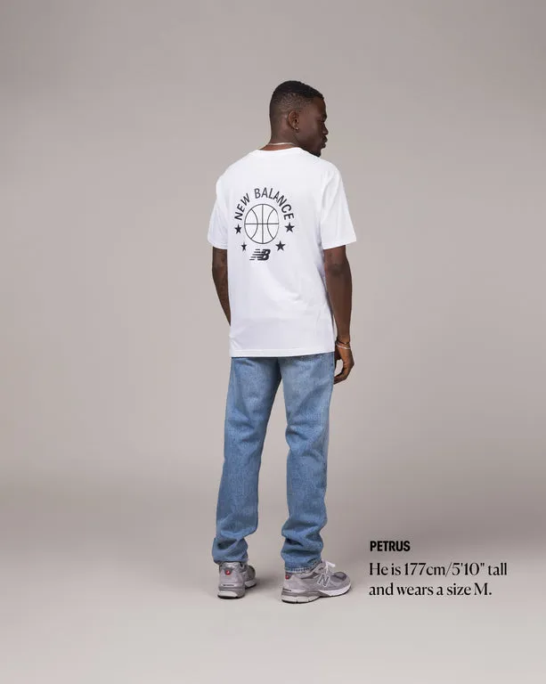 NEW BALANCE HOOPS ESSENTIALS TSHIRT WHITE