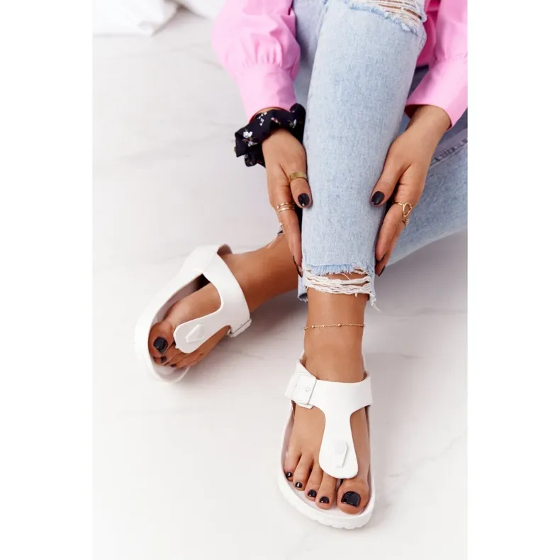 NEWS Dames rubberen teenslippers wit Alma