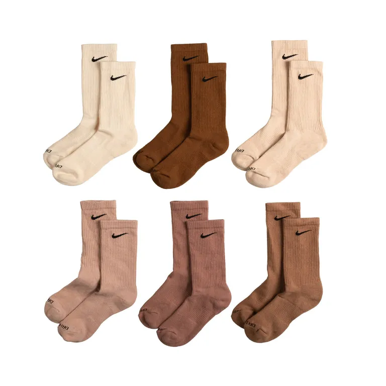 Nike Everyday Cushioned Crew Socks 6 Pack Nude