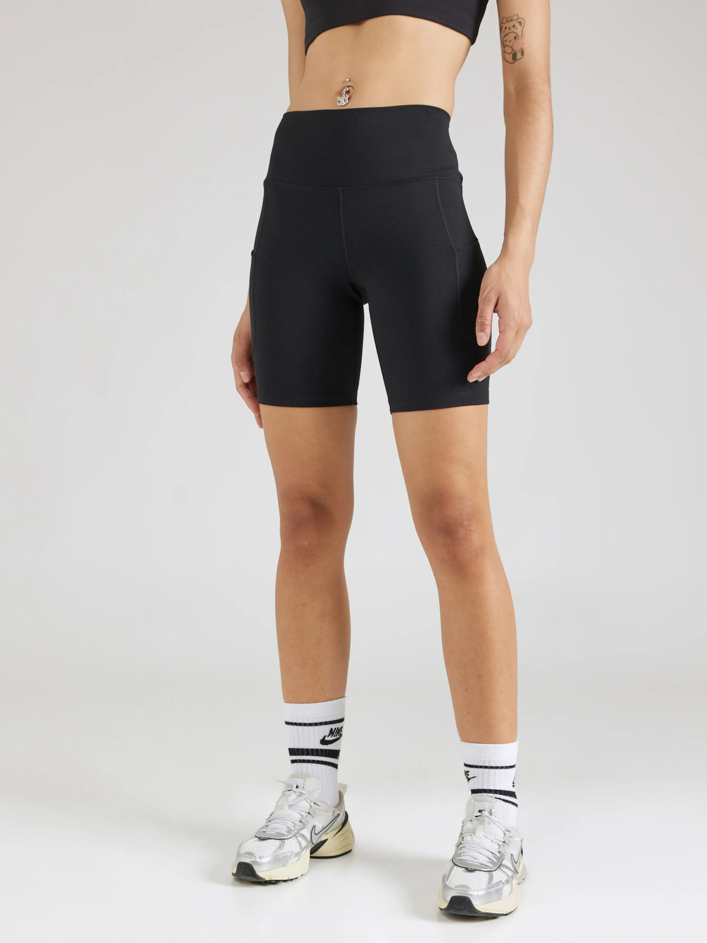 NIKE Skinny Sportbroek 'ONE' in Zwart