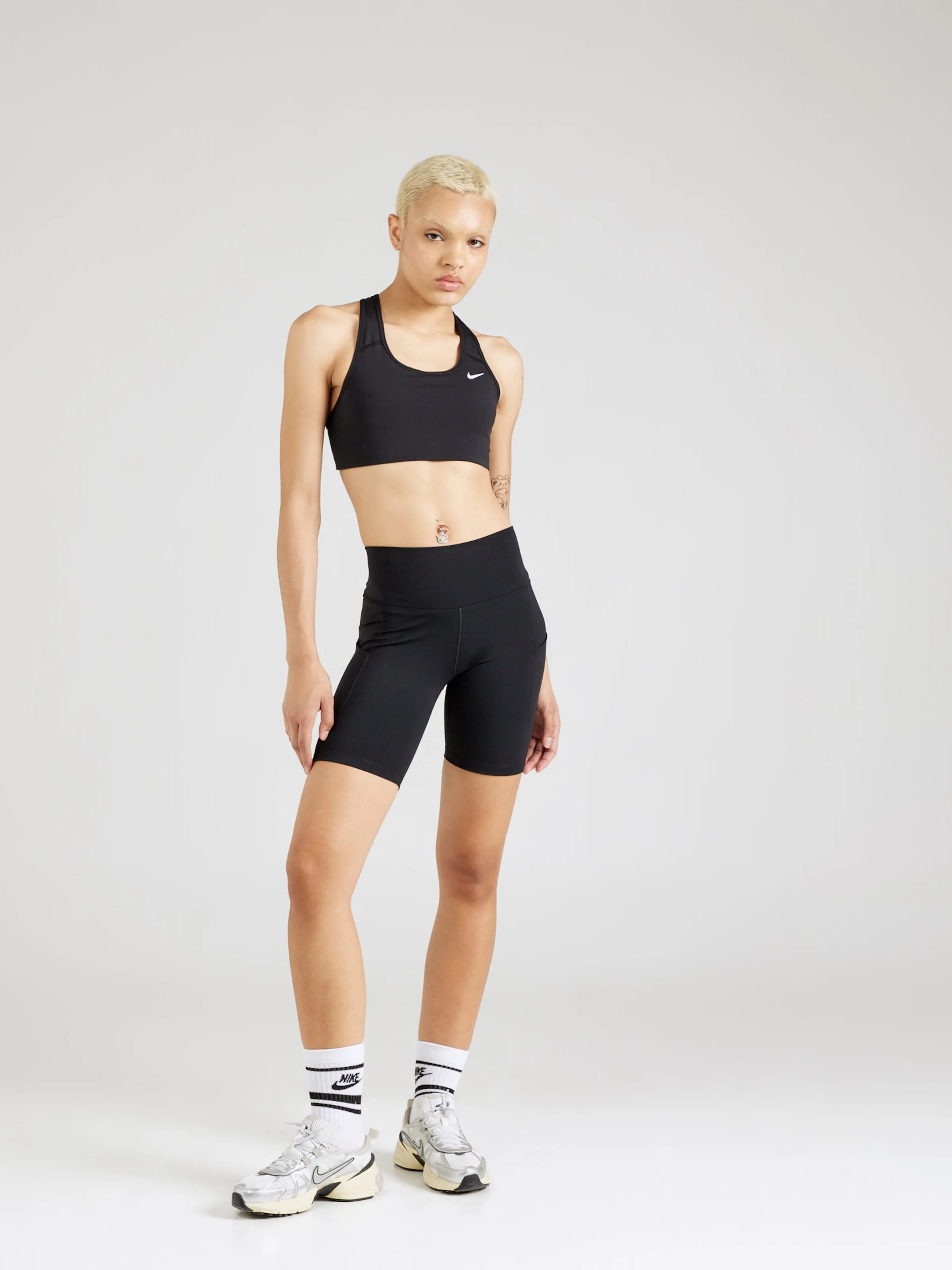 NIKE Skinny Sportbroek 'ONE' in Zwart