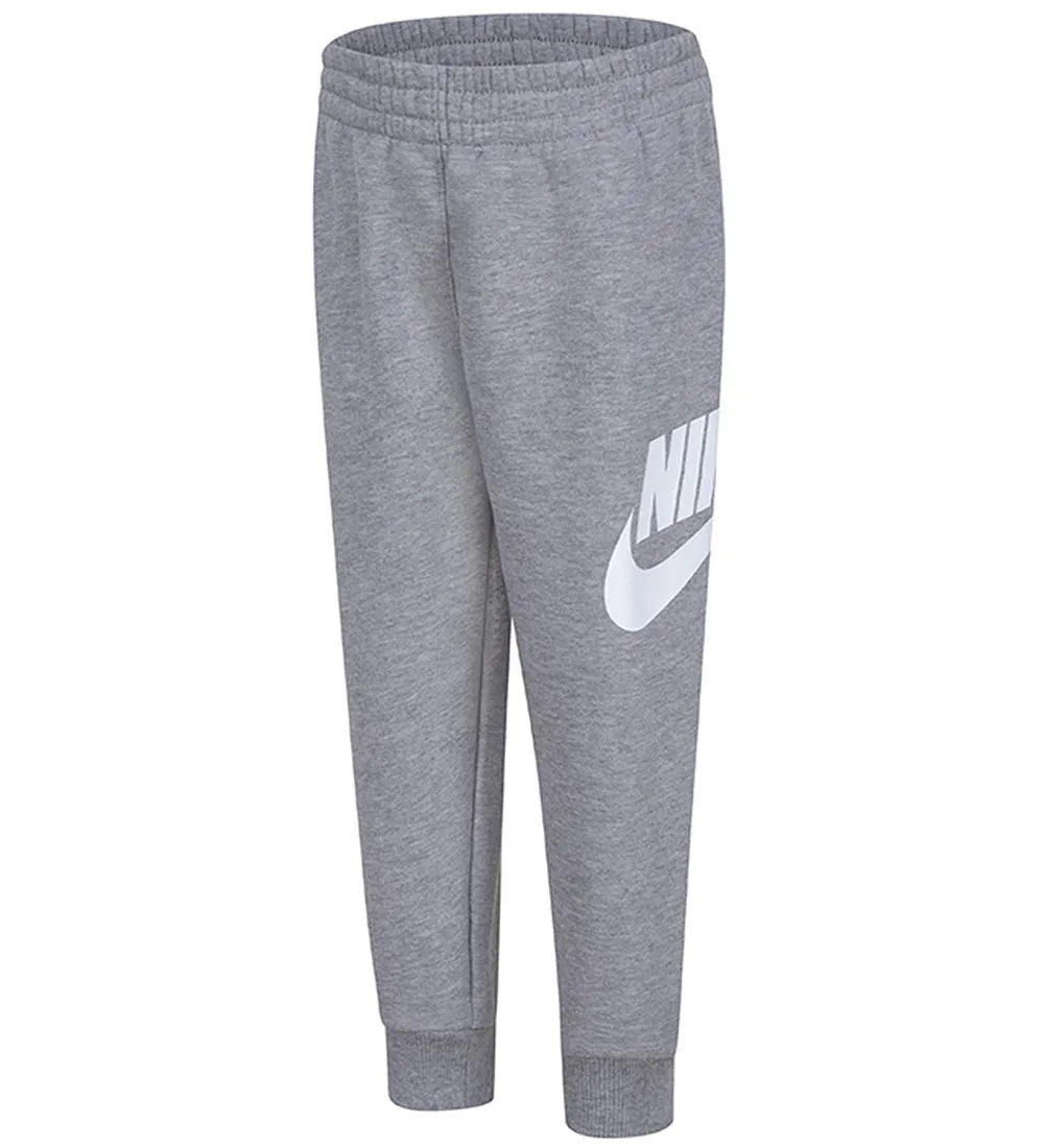 NIKE SWEATSET  GRIJS GEVLEKT M. WIT