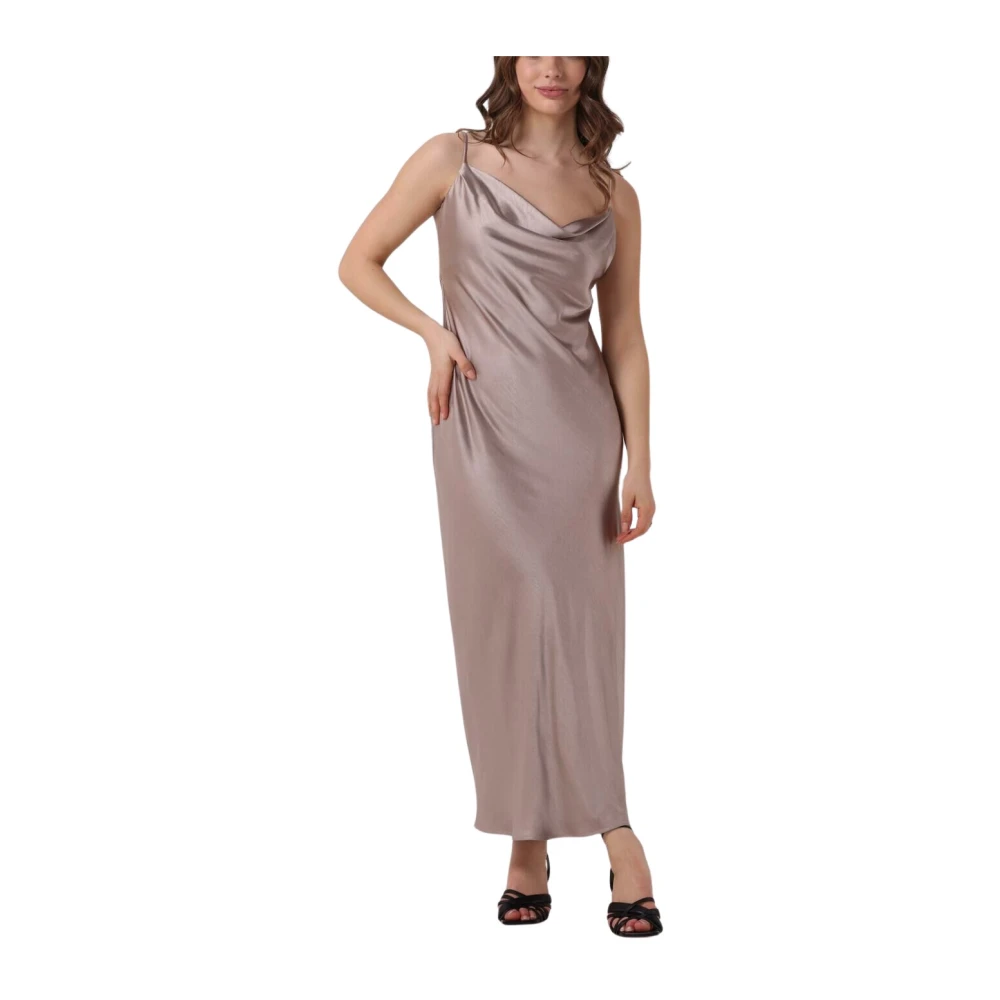 Notre-v Dames Jurken Satin Strap Dress Beige Dames