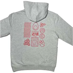 NOWADAYS Print hoodie ramen licht grey mele