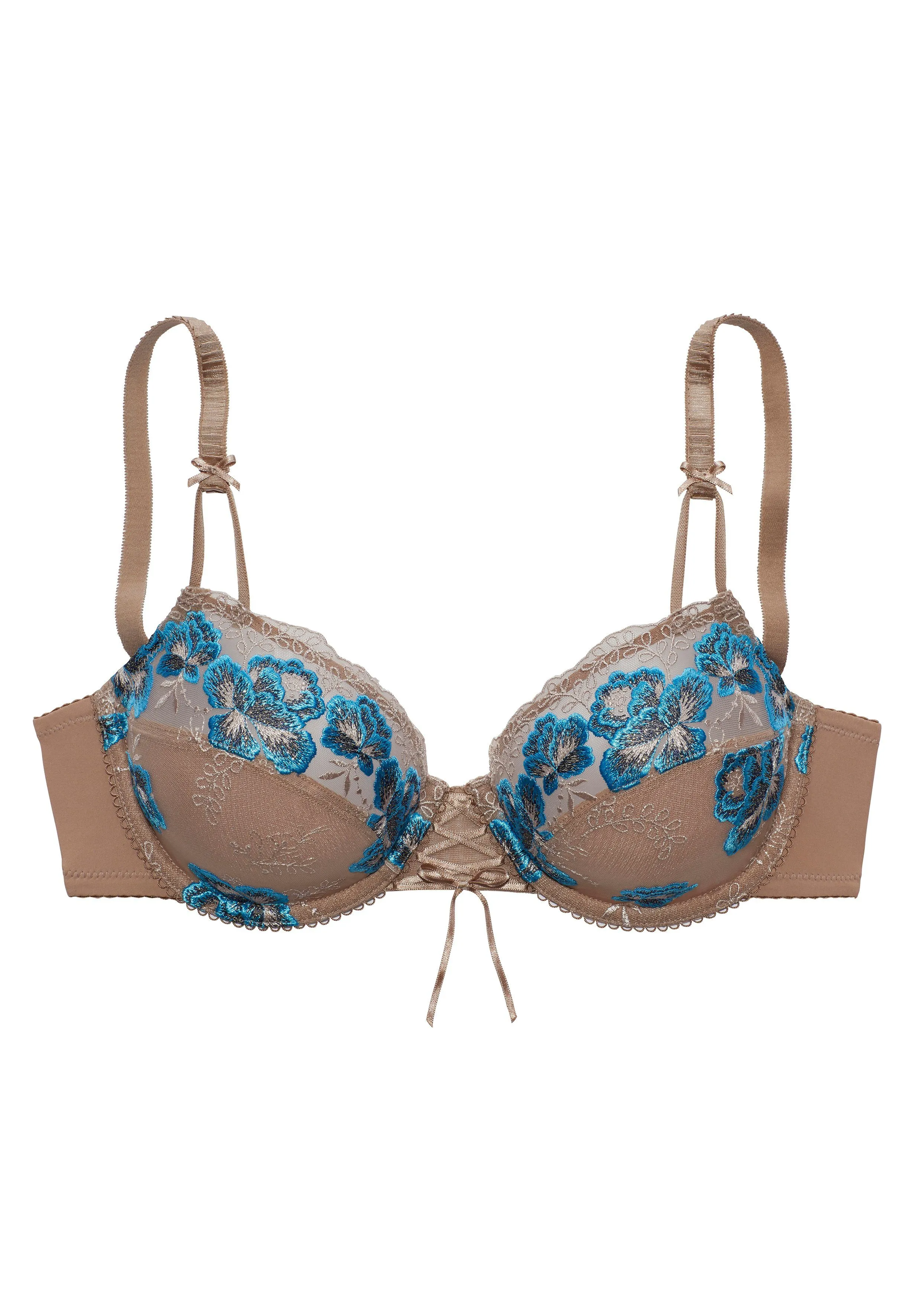 NUANCE BEUGELBH MET GEBORDUURD KANT EN ELEGANTE BANDJES, LINGERIE