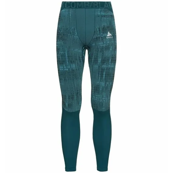 ODLO THERMOBROEK MEN LANG BLACKCOMB  GREEN PRINT  MEDIUM