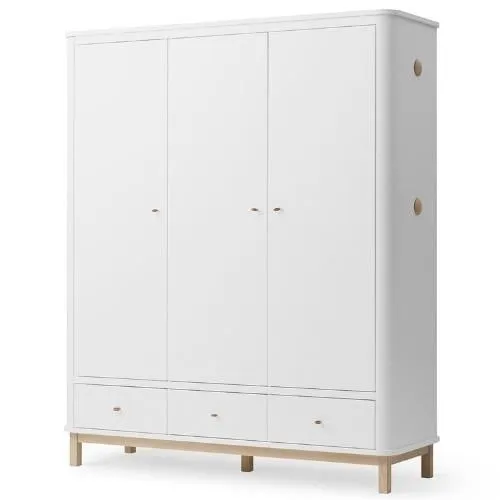OLIVER FURNITURE WARDROBE 3 DOORS WHITEOAK | KLEDINGKAST