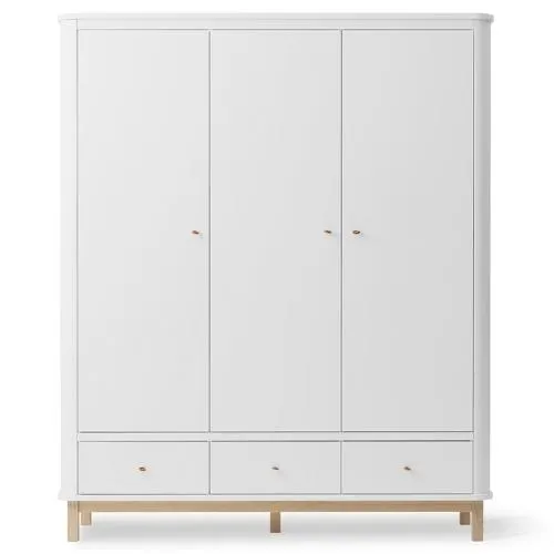 OLIVER FURNITURE WARDROBE 3 DOORS WHITEOAK | KLEDINGKAST
