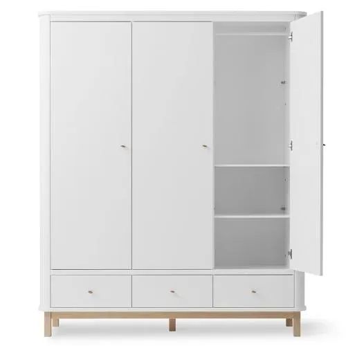 OLIVER FURNITURE WARDROBE 3 DOORS WHITEOAK | KLEDINGKAST