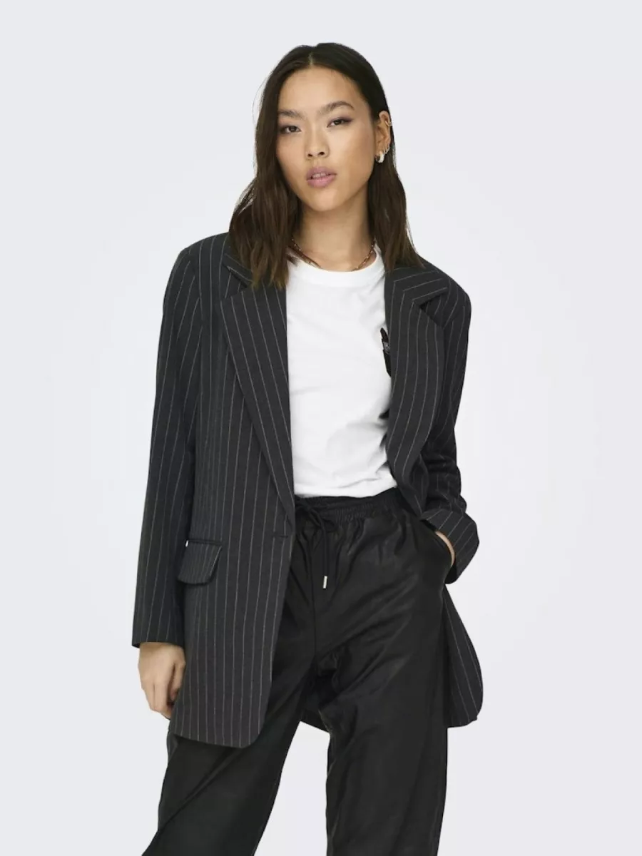 ONLY – ONLBRIE L/S OVS PINS BLAZER TLR – 15304268 – Dark Grey Melange