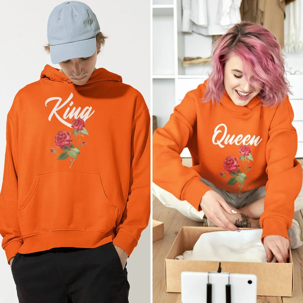 Oranje Koningsdag Hoodie King & Queen Rose