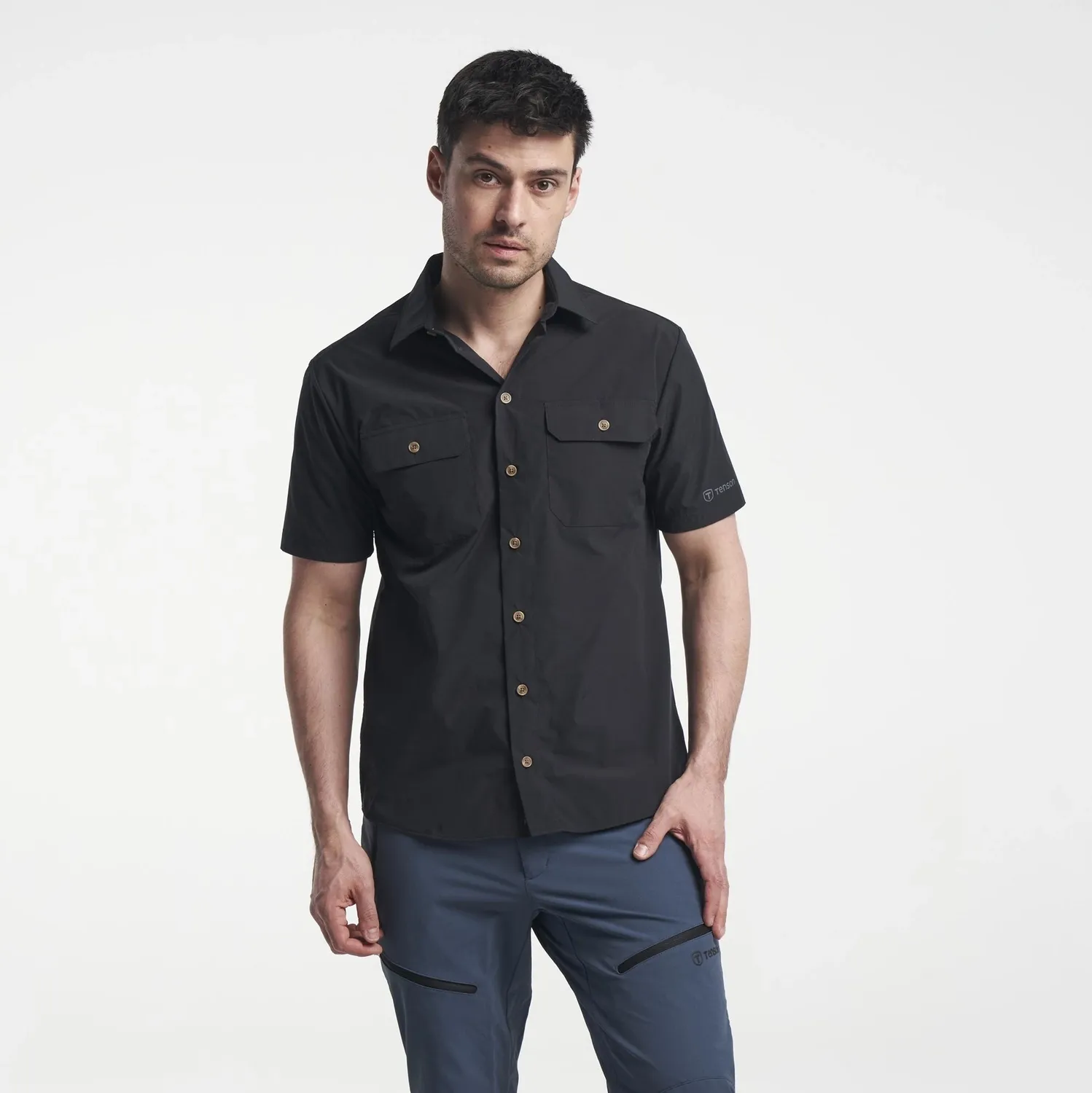 Overhemd Tenson Men TXLite Shirt Short Black