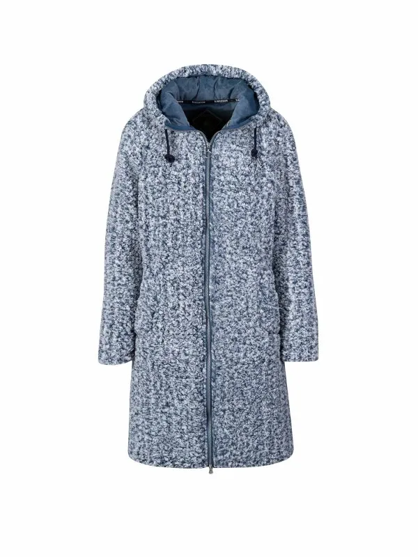 PARKA SHERPA FLEECE VEST ZACHT / 4 SEIZOENEN DAMES BLAUW MELANGE  3652  ONA