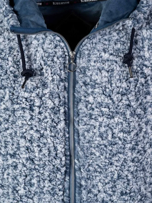 PARKA SHERPA FLEECE VEST ZACHT / 4 SEIZOENEN DAMES BLAUW MELANGE  3652  ONA