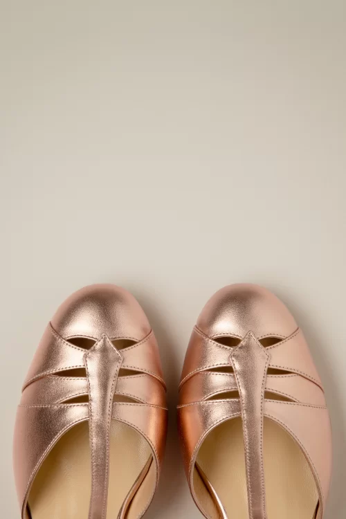 PETIT MONACO TSTRAP PUMPS IN ROSé GOUD