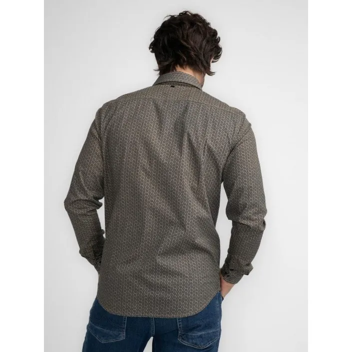 Petrol Industries Men Shirt Long Sleeve AOP oak  