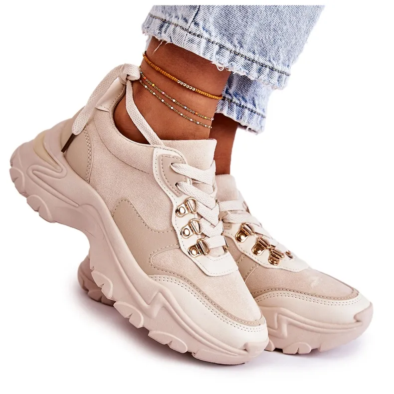 PG1 Dames Suède Sportschoenen Sneakers Lichtbeige Britany